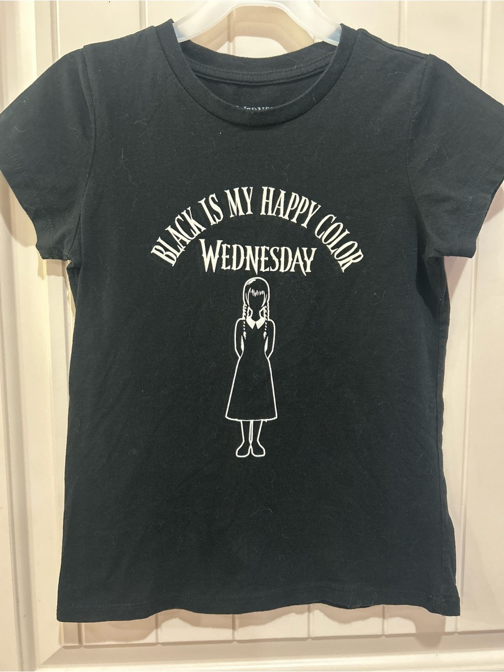 Wednesday Black Graphic Kids T-Shirt